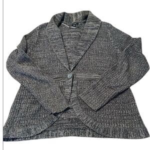 Apt9 size XL heathered grey 1 button front with rounded hem cardigan EUC